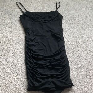 Elegant Black Ruched Dress size S